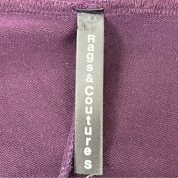 Rags + Couture Purple Duster Midi Open Cardigan Long Sleeve Women Small USA Made - Picture 6 of 9